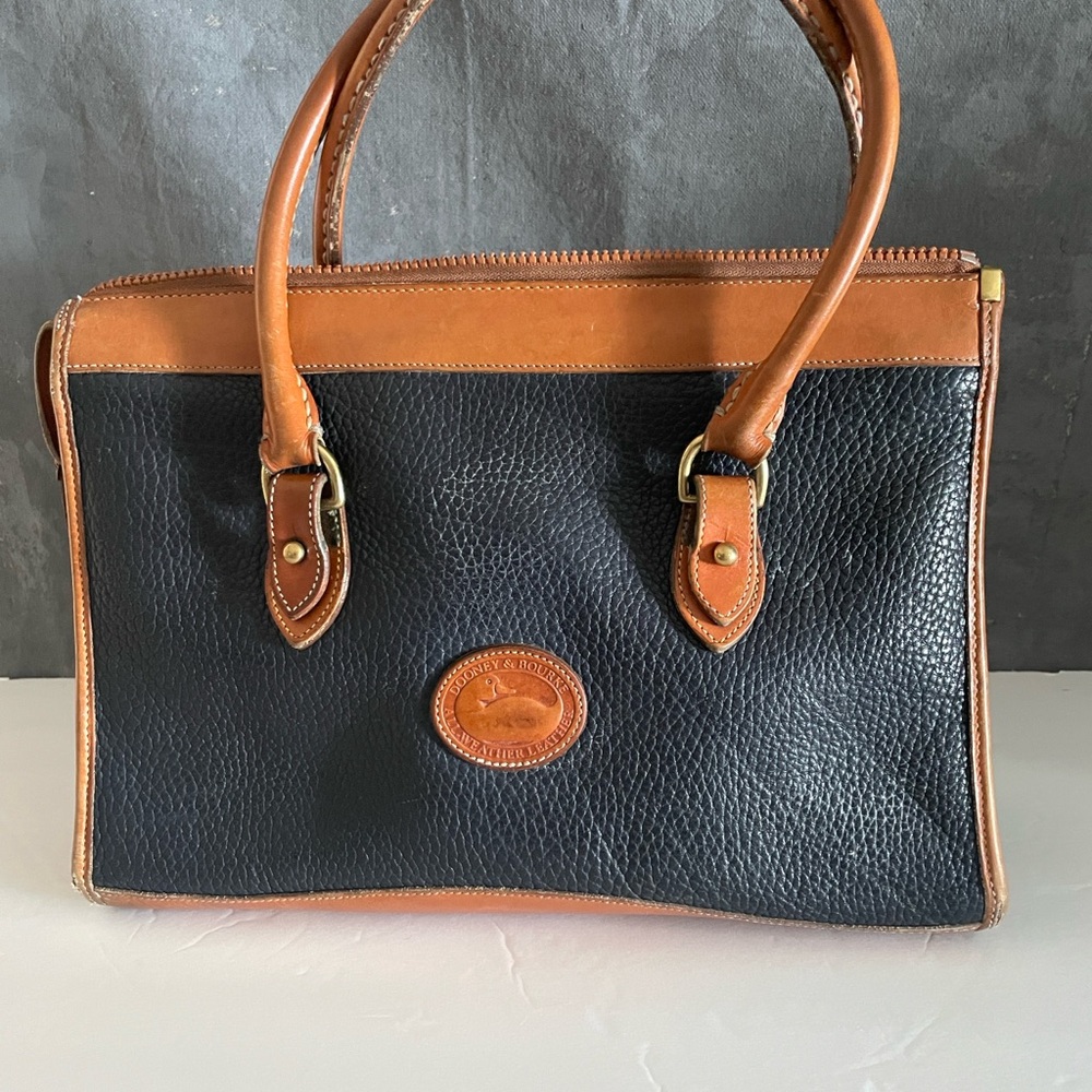 Dooney & Bourke Black and Tan Satchel